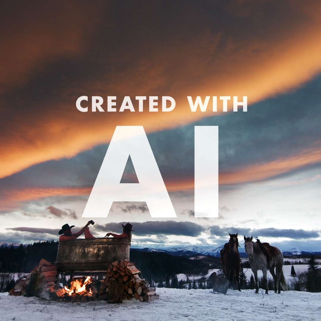 Travel Alberta Created with AI campaign - Hot Tub