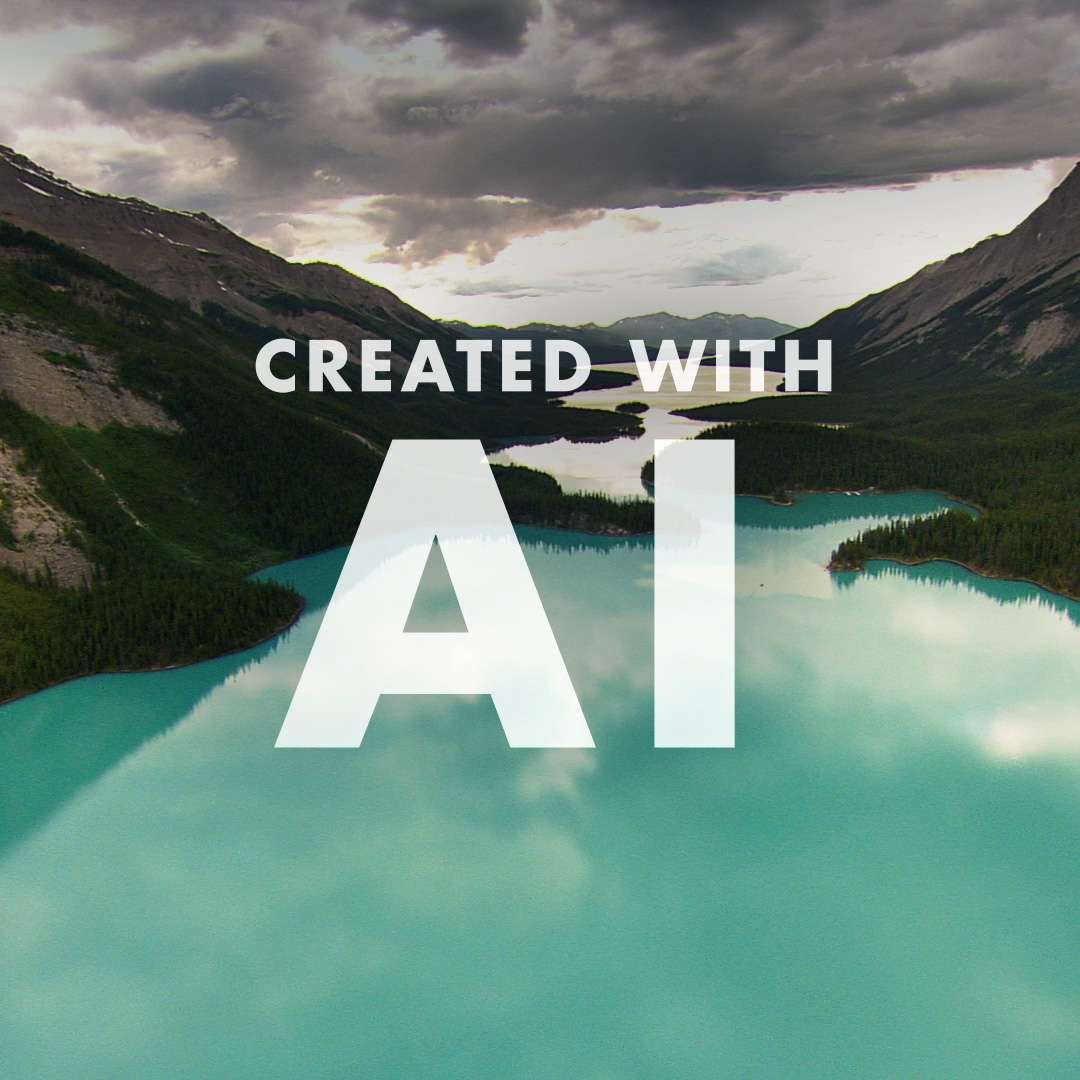 Travel Alberta Created with AI campaign - Maligne Lake